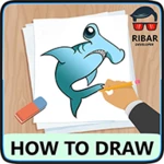 how to draw sea animals android application logo